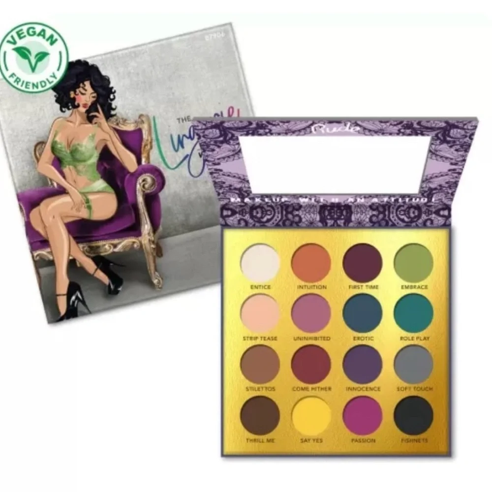 Rude Cosmetics The Lingerie 16 Eyeshadow Palette ~ Wild Nights ~ Full Size New
